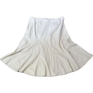 Talbots Plus Size 100% Cotton Light Khaki Pleated Flare Maxi Skirt size 20W